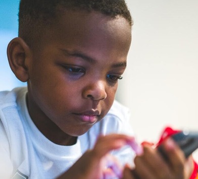 Child on a mobile phone
