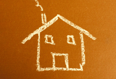 Chalk drawing of a house
