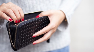 Woman holding purse