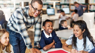 Teacher with group of pupils