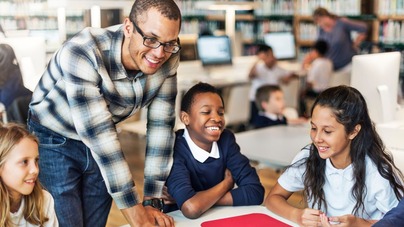 Teacher with a group of pupils