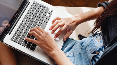 Woman on a computer