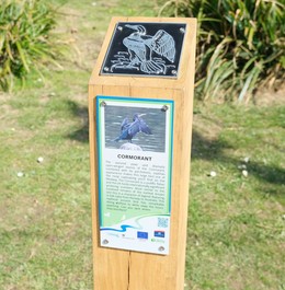 Cormorant post as part of River trail 