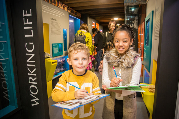 Children at the Ancient Lives Exhibition at Maidstone Museum