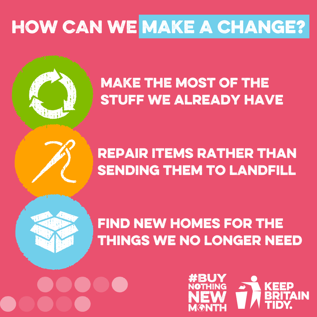 How can we make a change? make the most of what we already have. repair items. find new homes for things we no longer need.