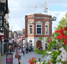 Maidstone Town Hall - with flowers in foreground