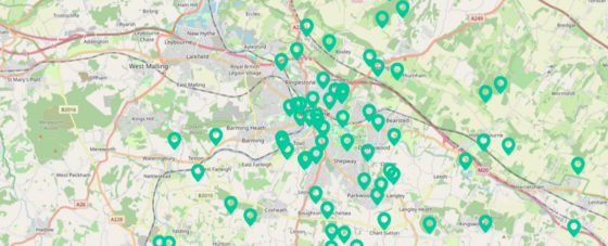 Big Day Out website map of Maidstone Borough open spaces
