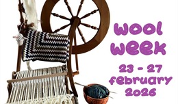 graphic of wool spinning wheel