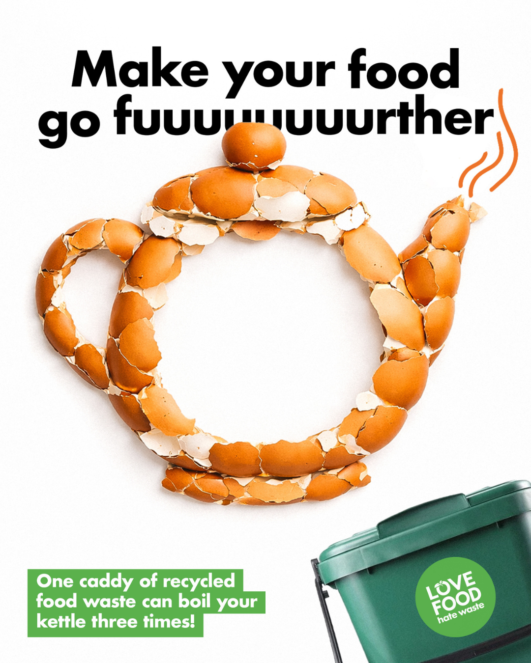 egg shells arranged into the shape of a teapot