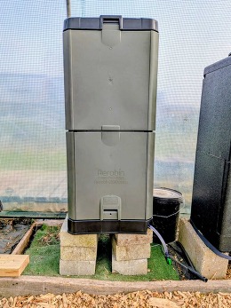 Green Hot Composter outside