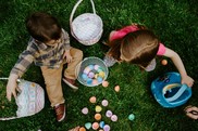 Children with eggs