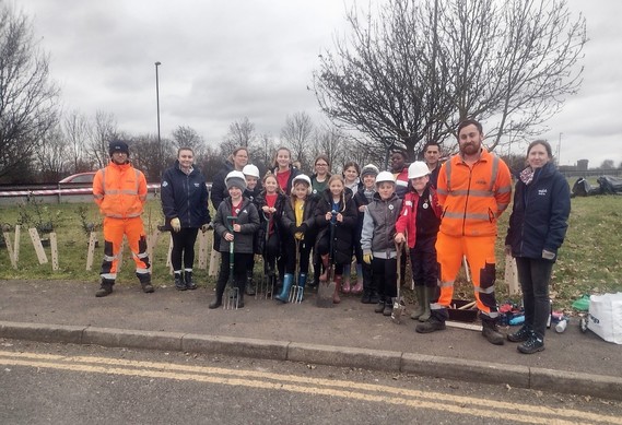 Children from Wainscott Primary School, Keaton and Triston from Medway Norse and the Climate Response Team 