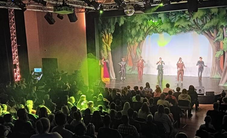 Photo of audience watching the Snow White and the Seven Dwarfs Pantomime
