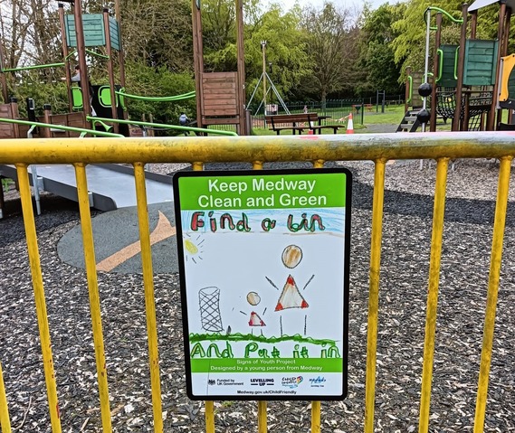 Signs of Youth on display at a local park