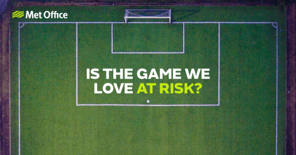 grass football pitch with text "Is the game we love at risk?"