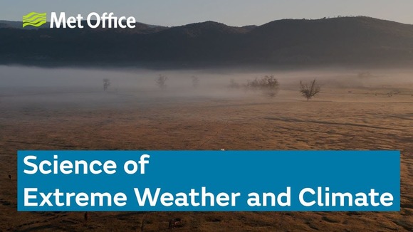 dry landscape with line saying "Science of extreme weather and climate"