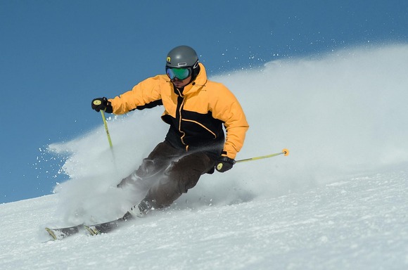 A skier in the snow