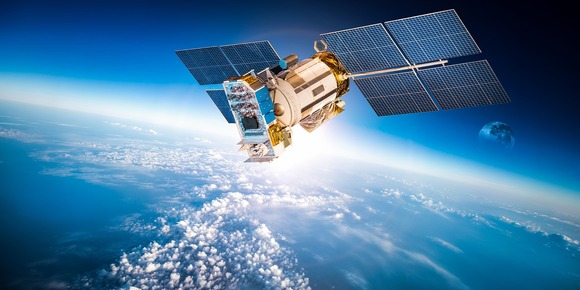 Space satellite orbiting the earth