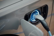 Electric car stock image