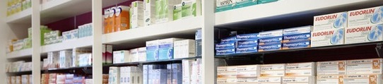 Medicines at a pharmacy