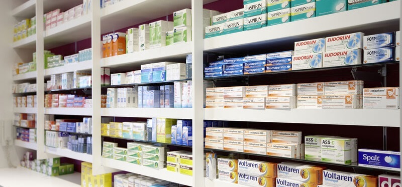 Medicines at a pharmacy