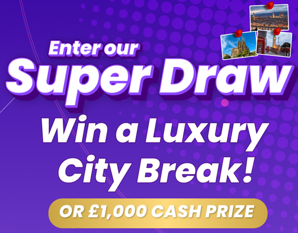 Lottery graphic for February's Super Draw