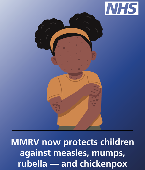 Graphic of a child with chickenpox