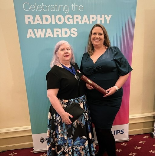Sue Webb, Vice Chair of the College board of Trustees of Society and College of Radiographers, and Florence Hammond, GI Advanced Practitioner2