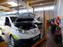 e-NV200 in the workshop