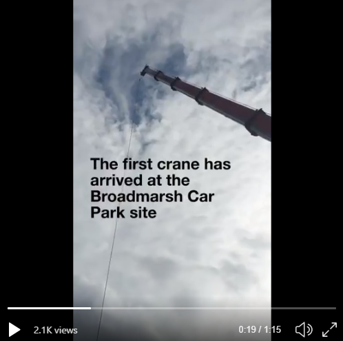 First crane arrives at Broadmarsh car park video still