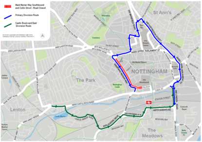 Collin Street closure map