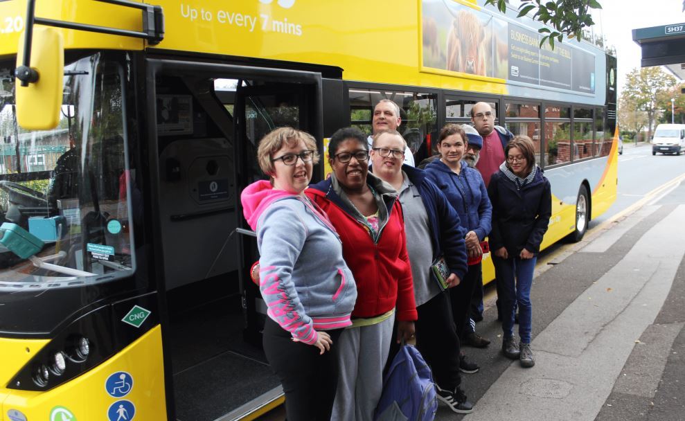 People taking part in try a bus day