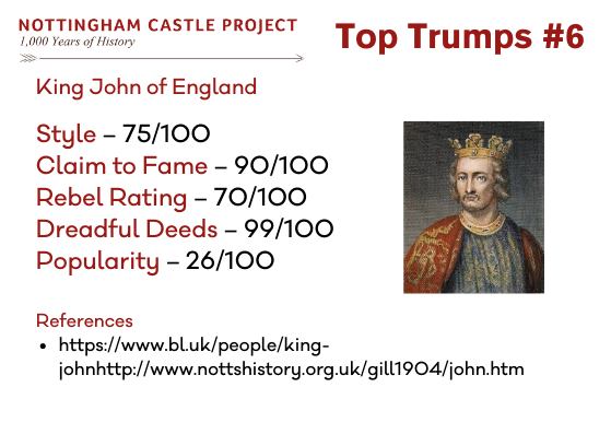 King John Scores Top Trumps