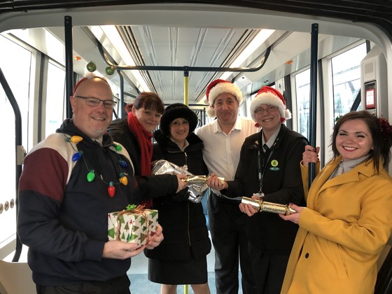 NET staff dressed festively behind the scenes of 'Driving home for Christmas'