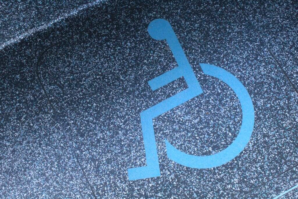 disabled floor marking on bus