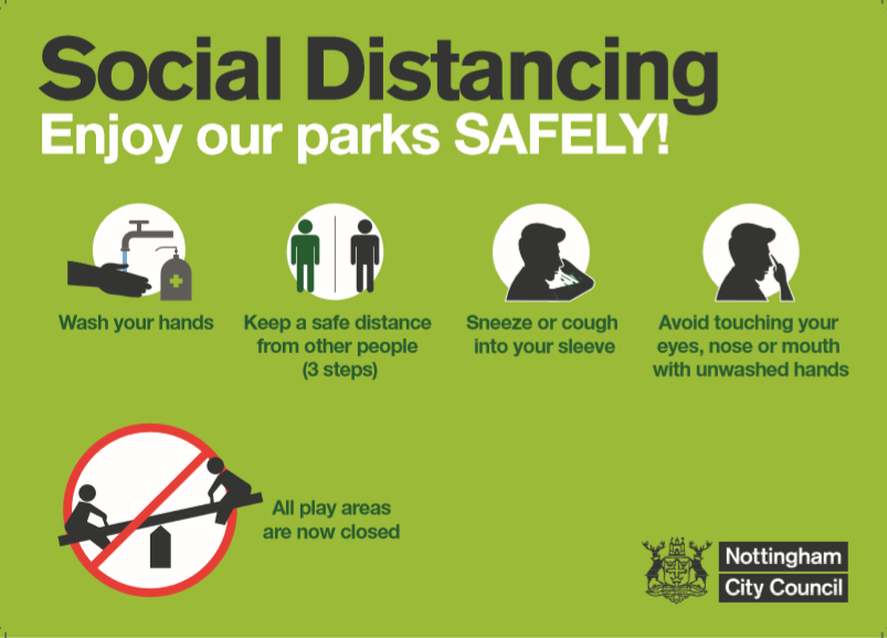 social distancing parks poster