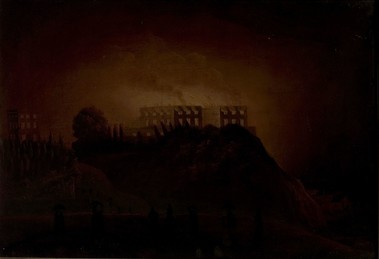 Nottingham Castle on Fire