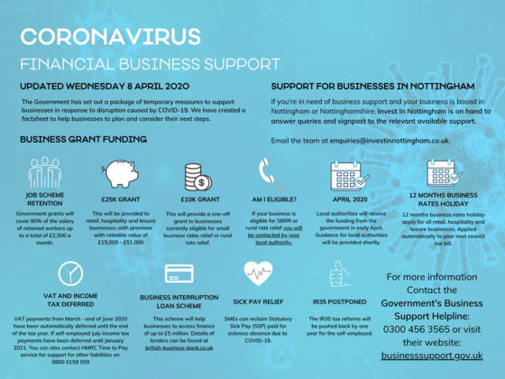 Coronavirus Financial Business Support infographic