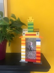 Lego frame image made by library staff