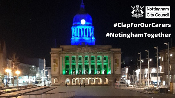 Council House lit up for clap for our carers