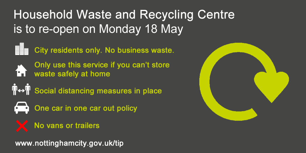 recycling centre reopening graphic