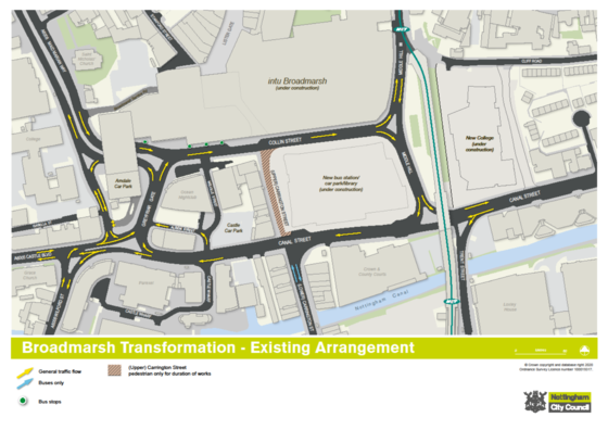 Current Broadmarsh area road layout