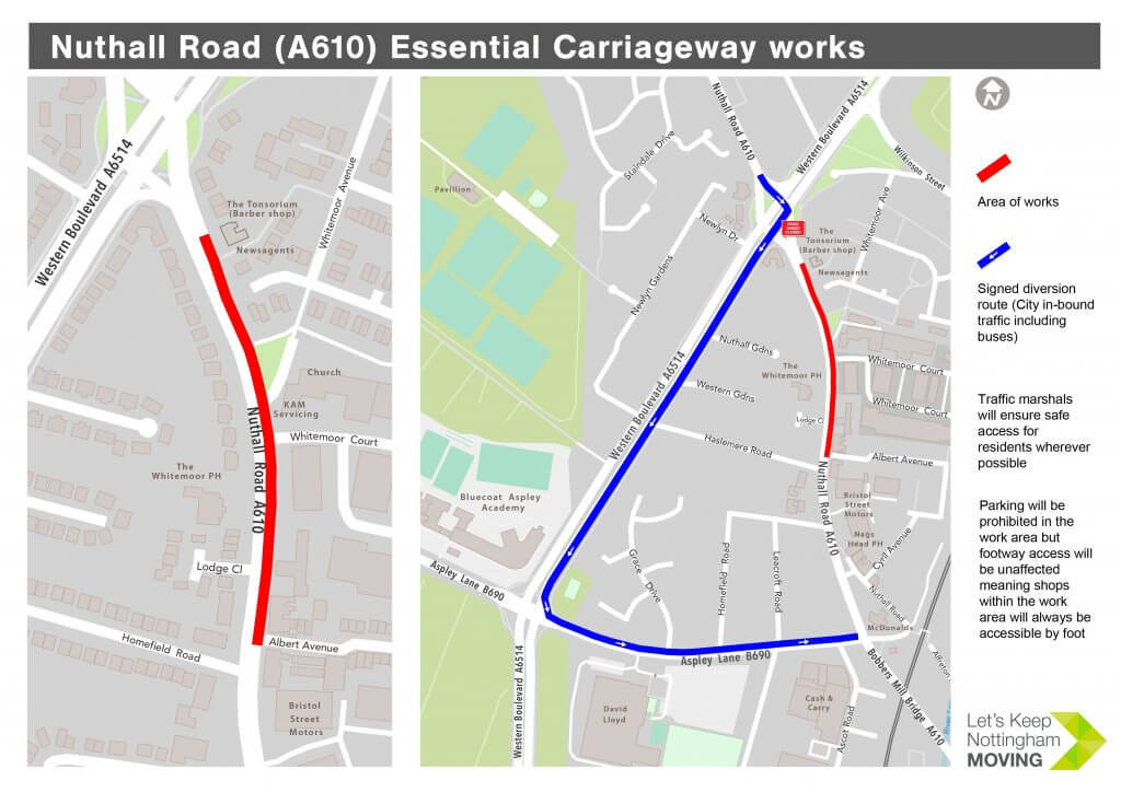 nuthall road resurfacing