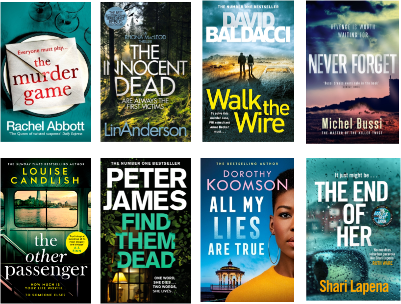 Crime and Thriller book covers