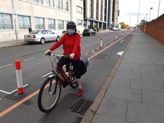 Cycle lane on station street