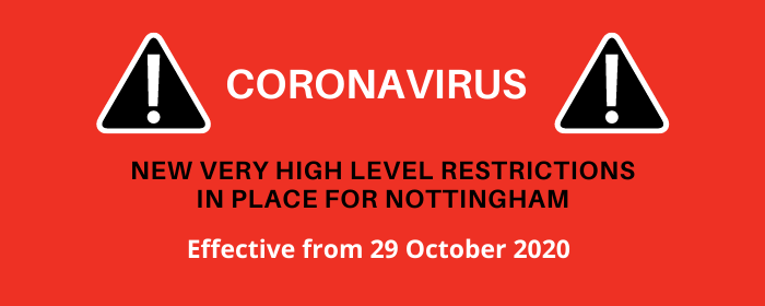 Very High tier restrictions in effect from Thursday 29 October