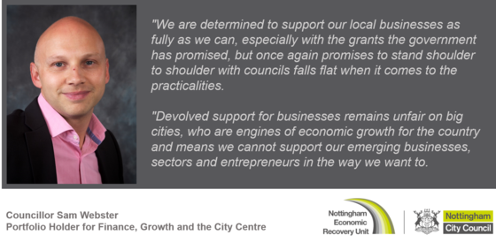 Quote from Councillor Sam Webster, Portfolio Holder for Finance, Growth and the City Centre