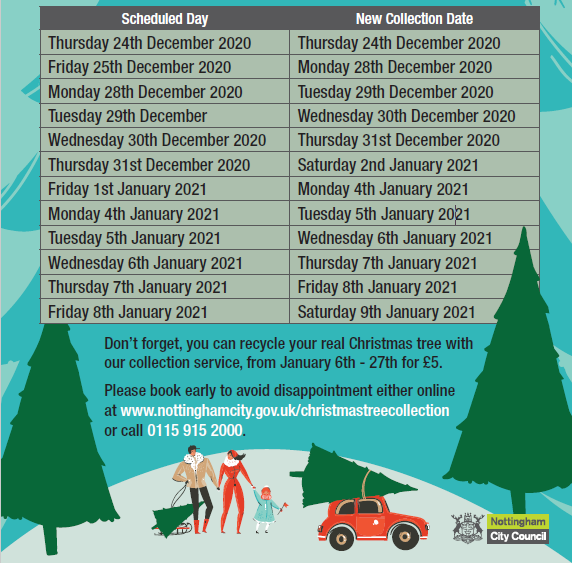 Bin collection calendar