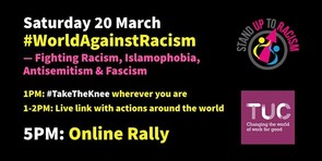 World against racism online rally graphic