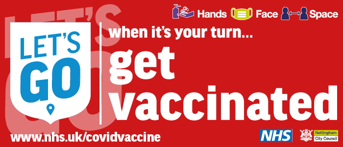 Let's go get vaccinated graphic